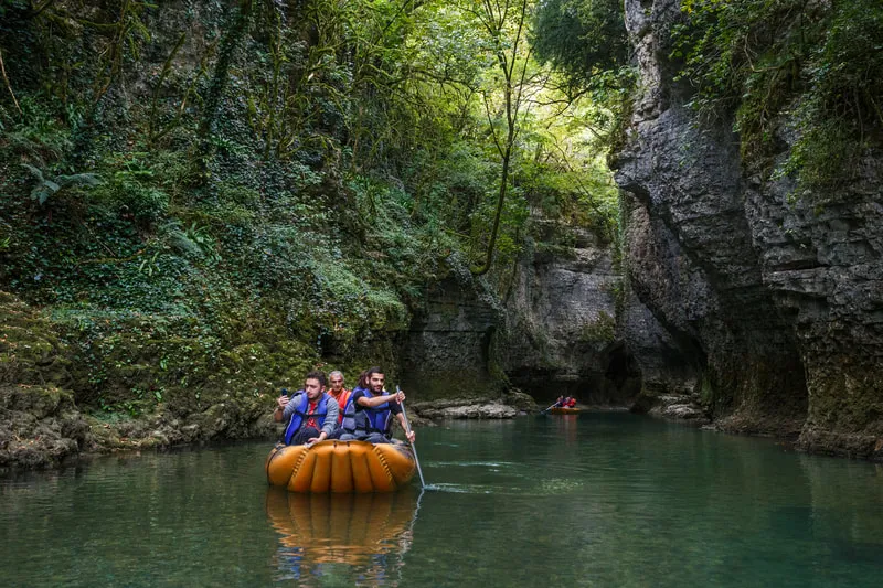 Boat At Martvili Canyon 19 7 Days Tour From Tbilisi to Western Georgia