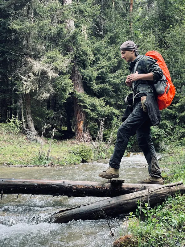 Crossing The River In Borjom Kharagauli National Park 9 days Grand Georgian Tour – Group tour from Kutaisi