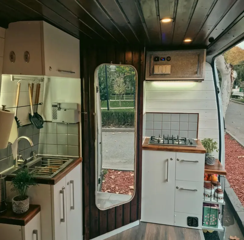 Kitchen Unit Of The Campervan CAMPERVAN EXPEDITION 