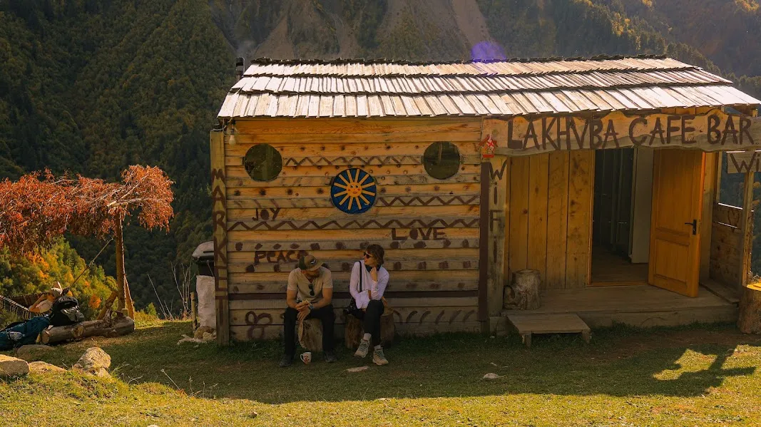 Hikers At The Cafe 1 Mestia-Ushguli trek – 5 days tour from Kutaisi